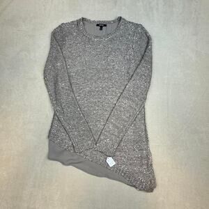 Apt 9 women’s Gold sequin sweater with asymmetrical hem size S sku 039-LRS